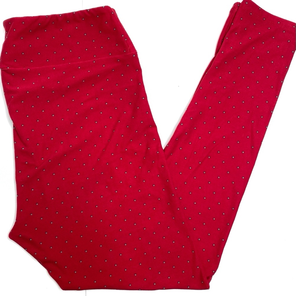 LULAROE Tall & Curvy TC Leggings PLUS Size Red Polka Dot